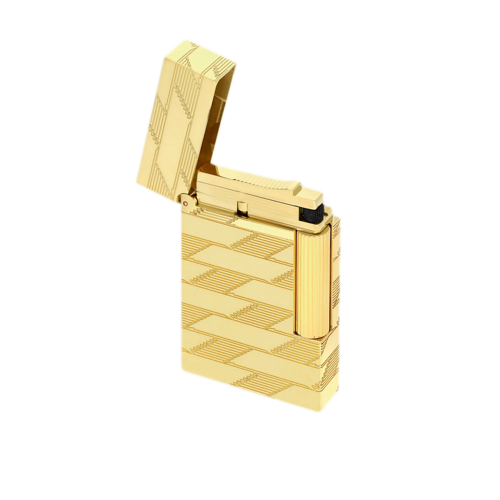 S.T. Dupont Ligne 2 Guilloché Lighter - Monogram 1872 Golden