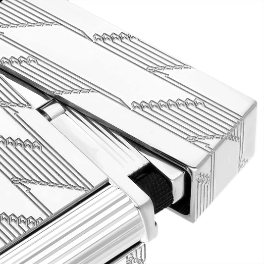 S.T. Dupont Ligne 2 Guilloche Lighter Monogram 1872 Silver