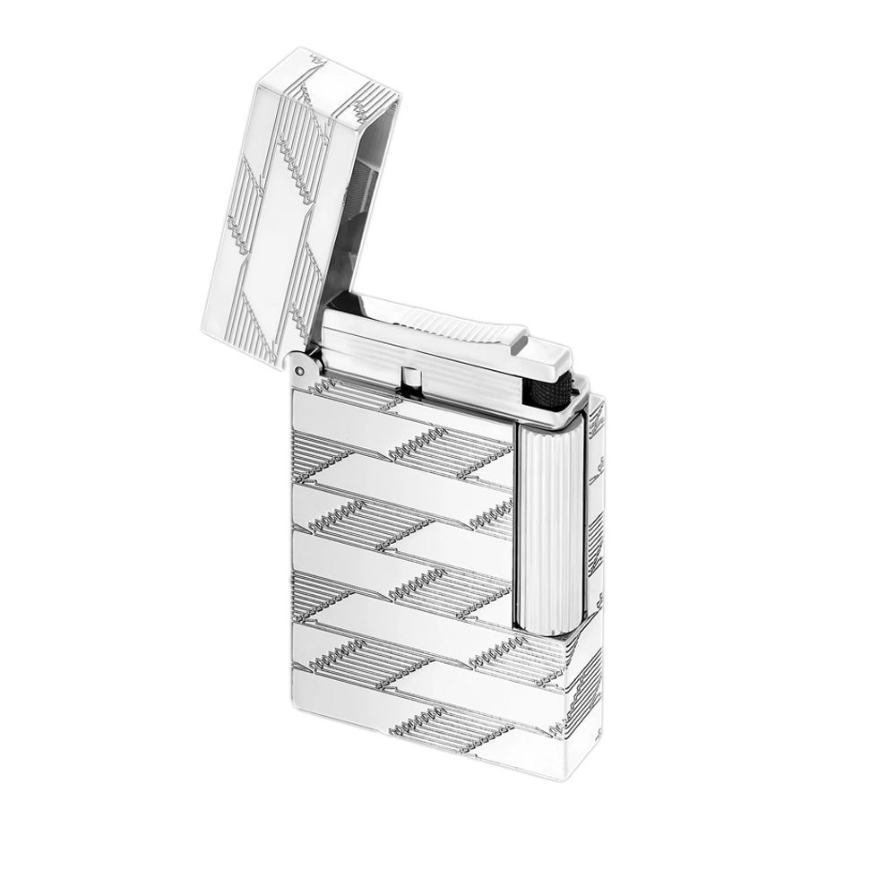 S.T. Dupont Ligne 2 Guilloche Lighter Monogram 1872 Silver