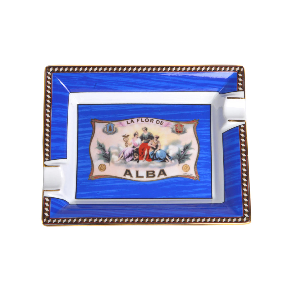 Elie Bleu "Flor de Alba" – Porcelain Ashtray Blue