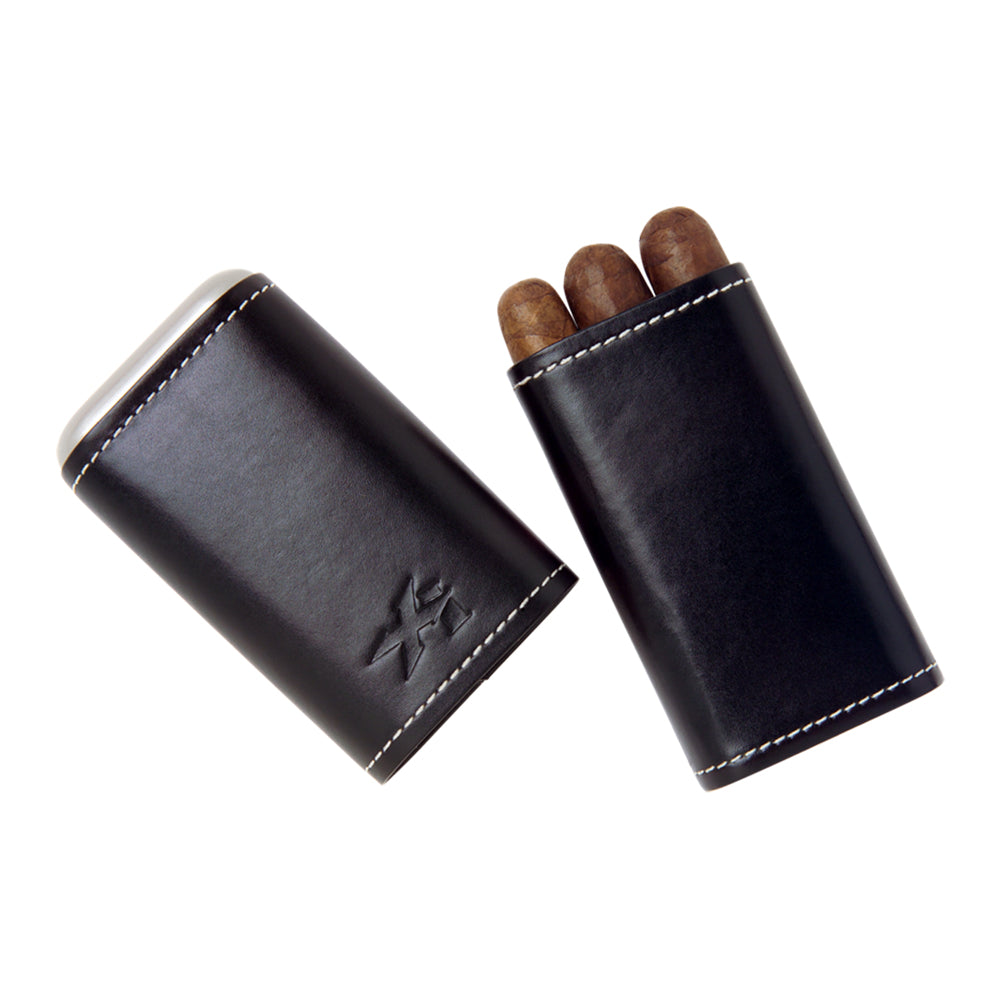 XIKAR Envoy Leather 3 Cigar Holder – Black