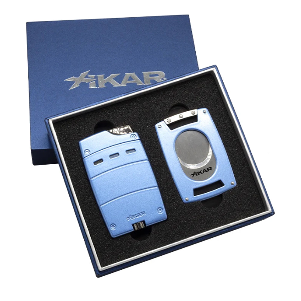 XIKAR Ultra Mag Torch Lighter / Ultra Slim Cigar Cutter Magnetic Combo – Blue