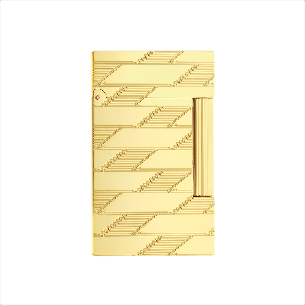 S.T. Dupont Ligne 2 Guilloché Lighter - Monogram 1872 Golden