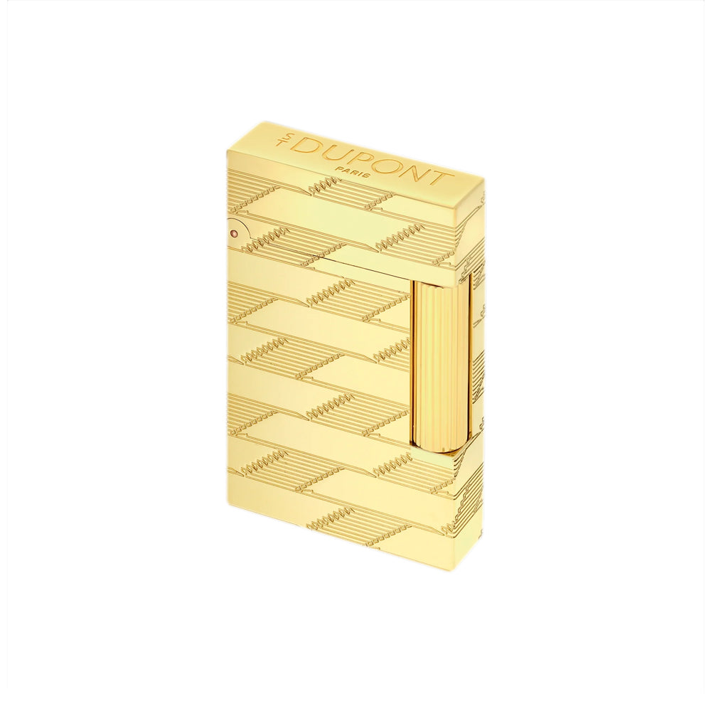 S.T. Dupont Ligne 2 Guilloché Lighter - Monogram 1872 Golden
