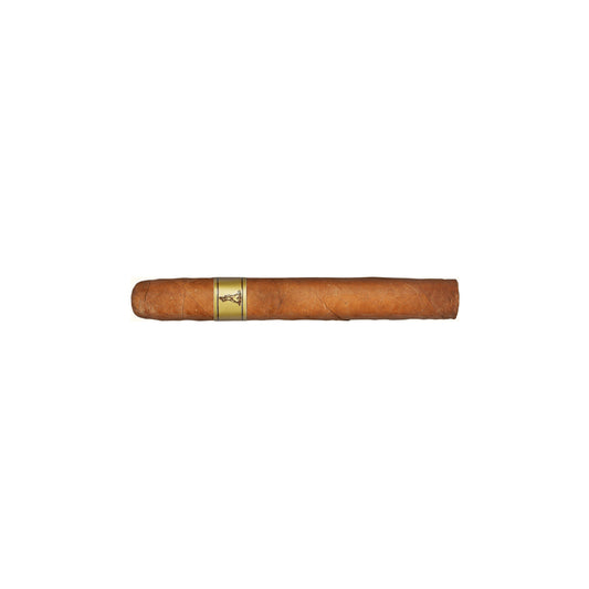 Single Casdagli Cabinet Selection Romano premium cigar with a light brown wrapper and a distinct gold logo band featuring a horse and rider silhouette, shown on a clean white background.