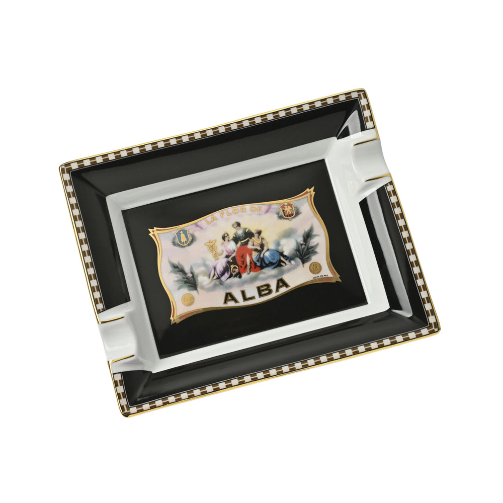 Elie Bleu "Flor de Alba" – Porcelain Ashtray Black