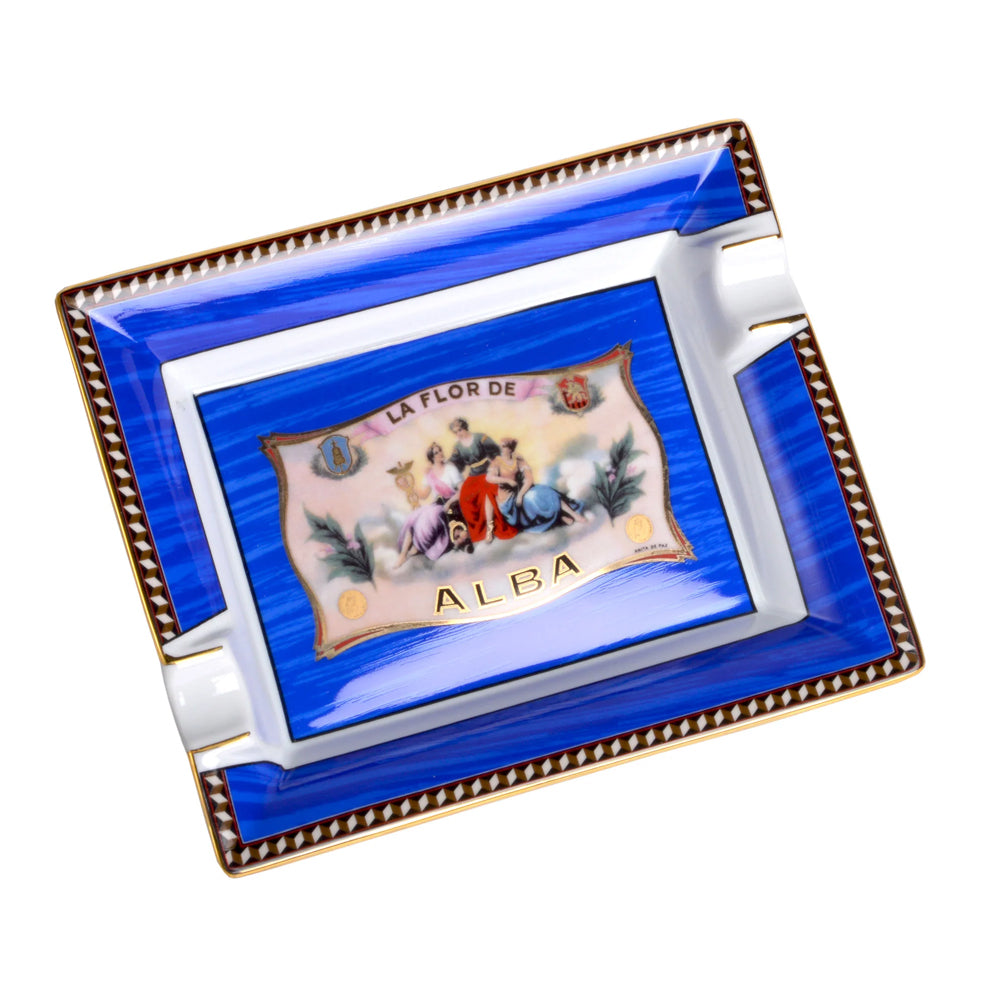Elie Bleu "Flor de Alba" – Porcelain Ashtray Blue
