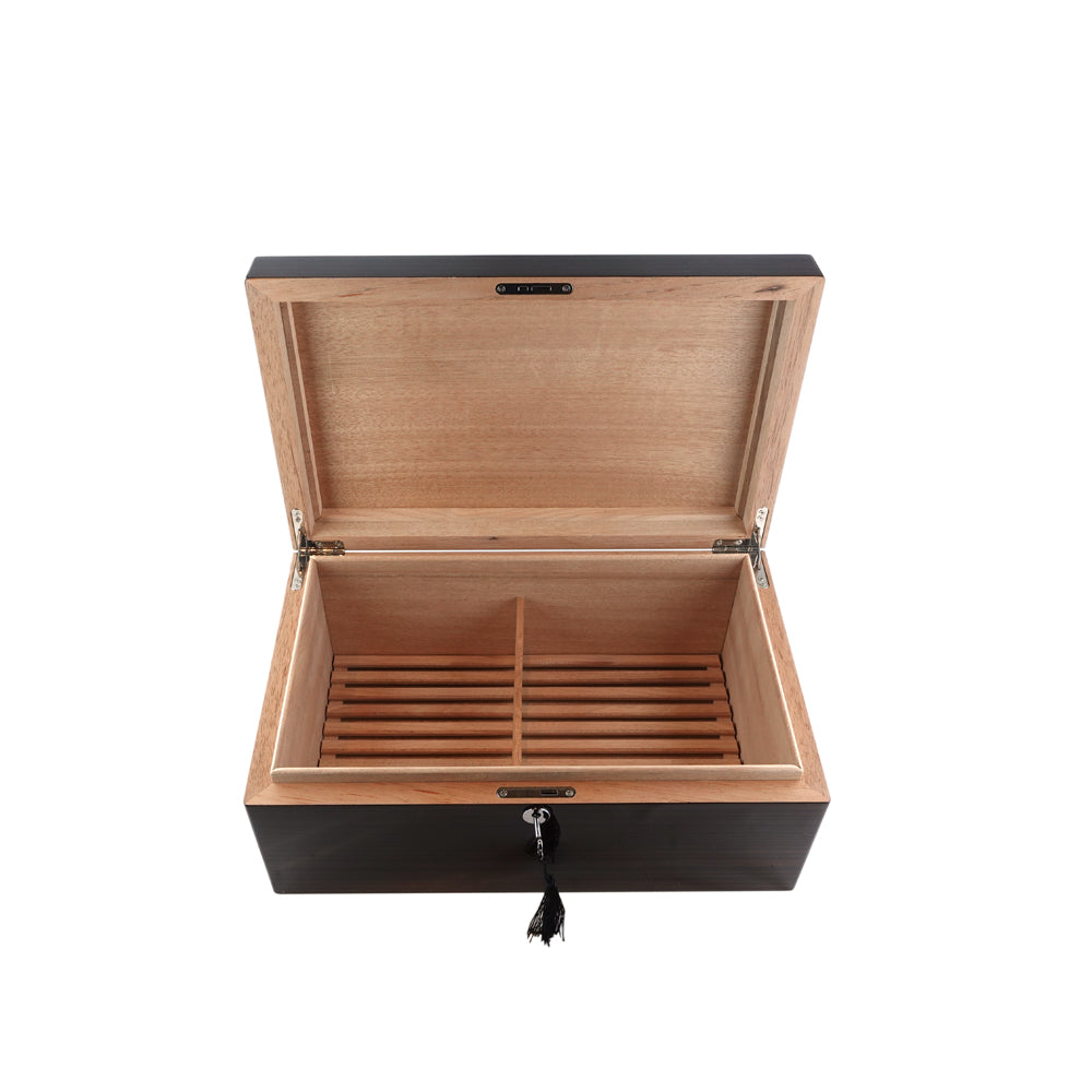 Ebony Finish Cedar-Lined Humidor (Lockable)