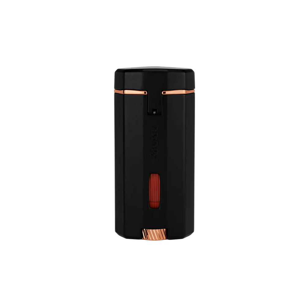 XIKAR Meridian Triple Soft Flame Lighter Black & Rose Gold