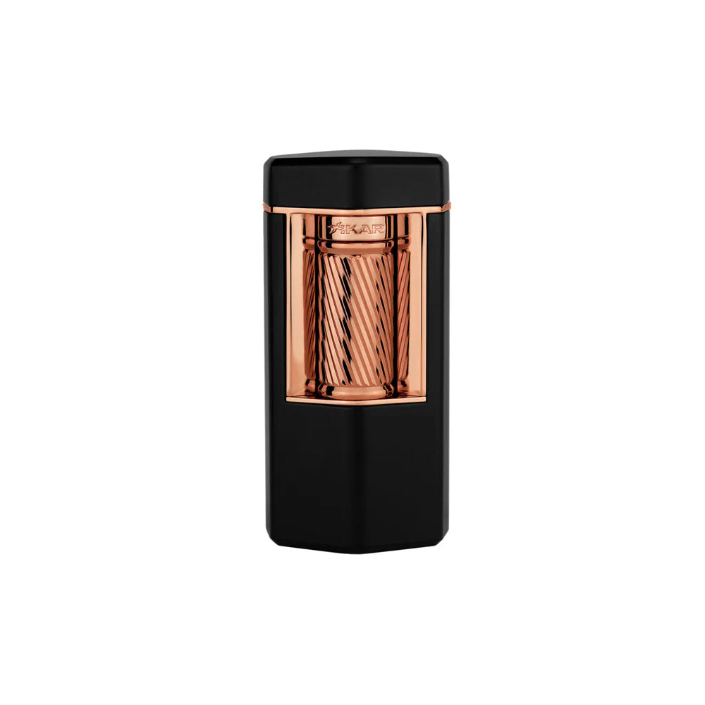 XIKAR Meridian Triple Soft Flame Lighter Black & Rose Gold